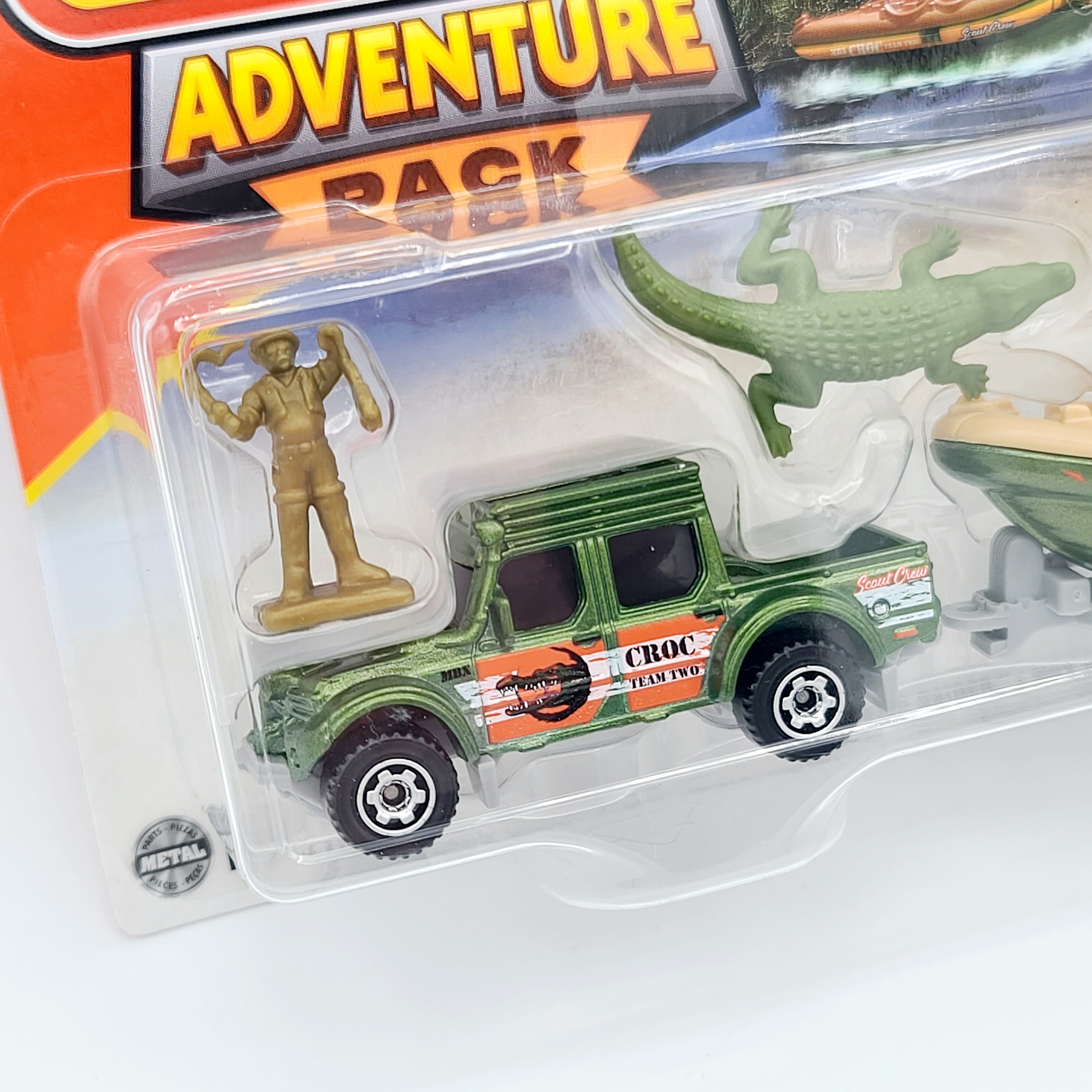 Matchbox Swamp Raider / Raft Boat Trailer - Crocodile Country (2025 Adventure Pack Mix 2)
